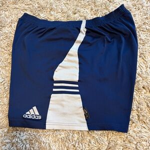 Vintage Adidas blue and white soccer shorts, size large, good condition